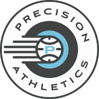 Precision Athletics Circle Logo in Grey and Blue